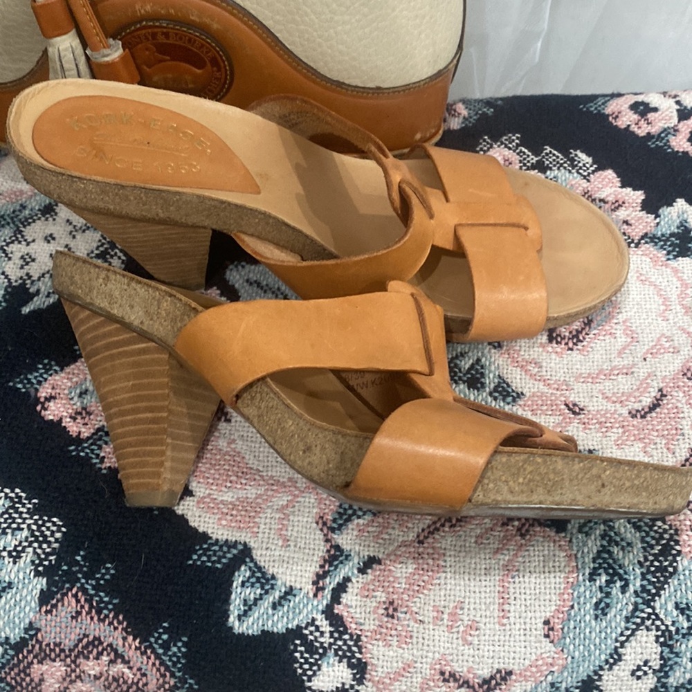 Kork-Ease Tan Leather Heel Sandals - Picture 3 of 6